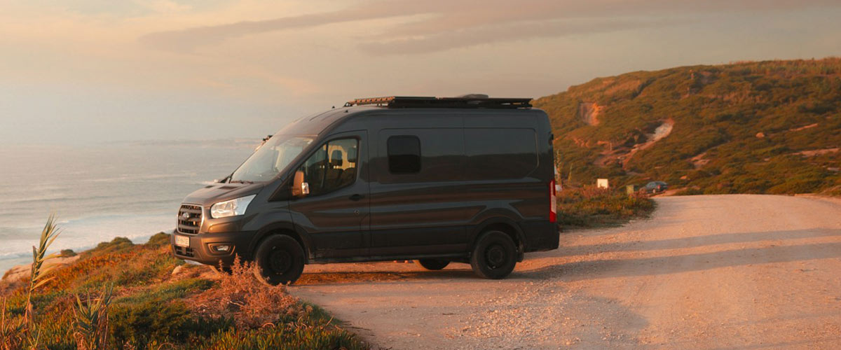 Converted Campervan Parked Up by the Sea