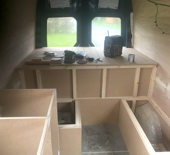 Campervan-conversion---interior The interior of a camper conversion, still in progress