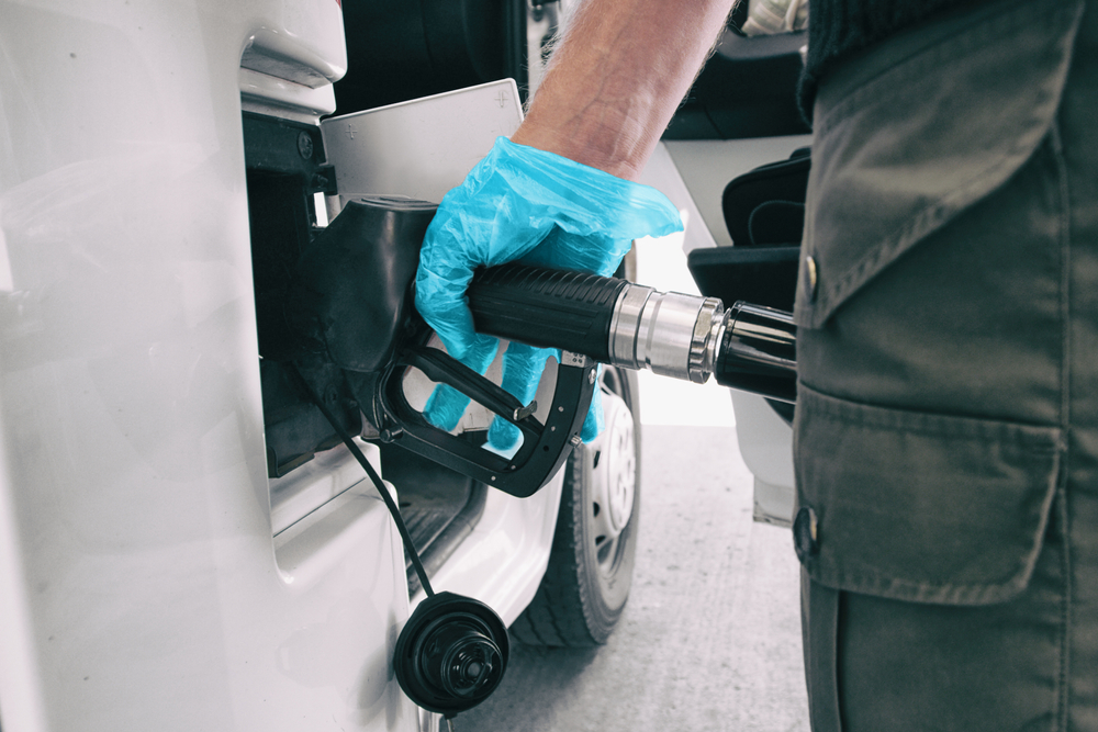 Filling up a campervan with fuel