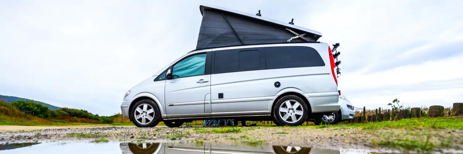 Camper by a pond Camper by a pond