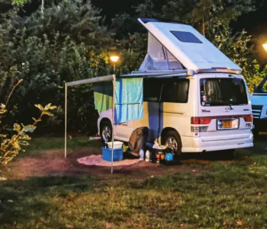 Camping in a Mazda Bongo image courtesy of maurice_the_bongo Instagram