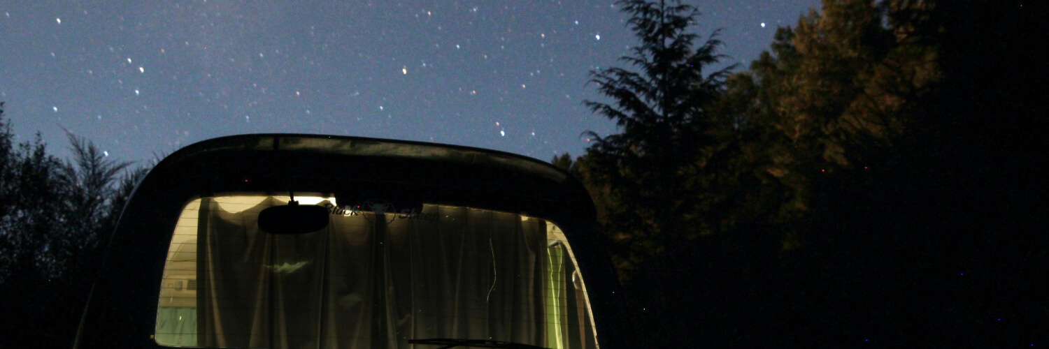 A Campervan under the nights sky