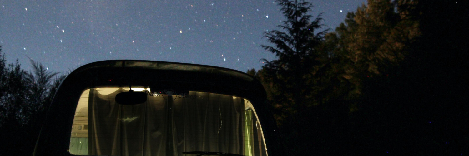 A Campervan under the nights sky A Campervan under the nights sky