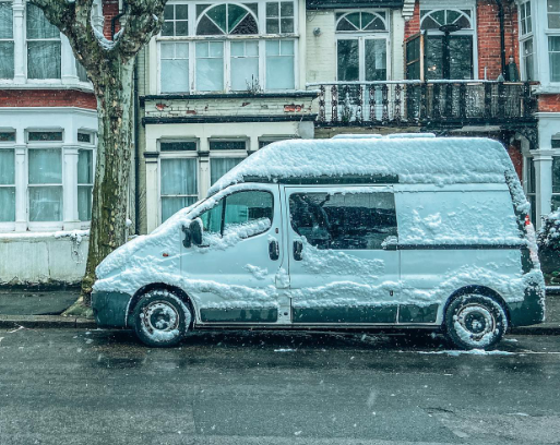 An image of a Vauxhall Vivaro in the snow courtesy of frankieroe on instagram