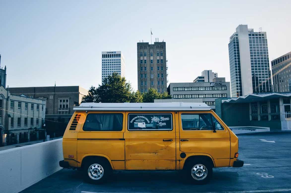 A Yellow T25 Parked