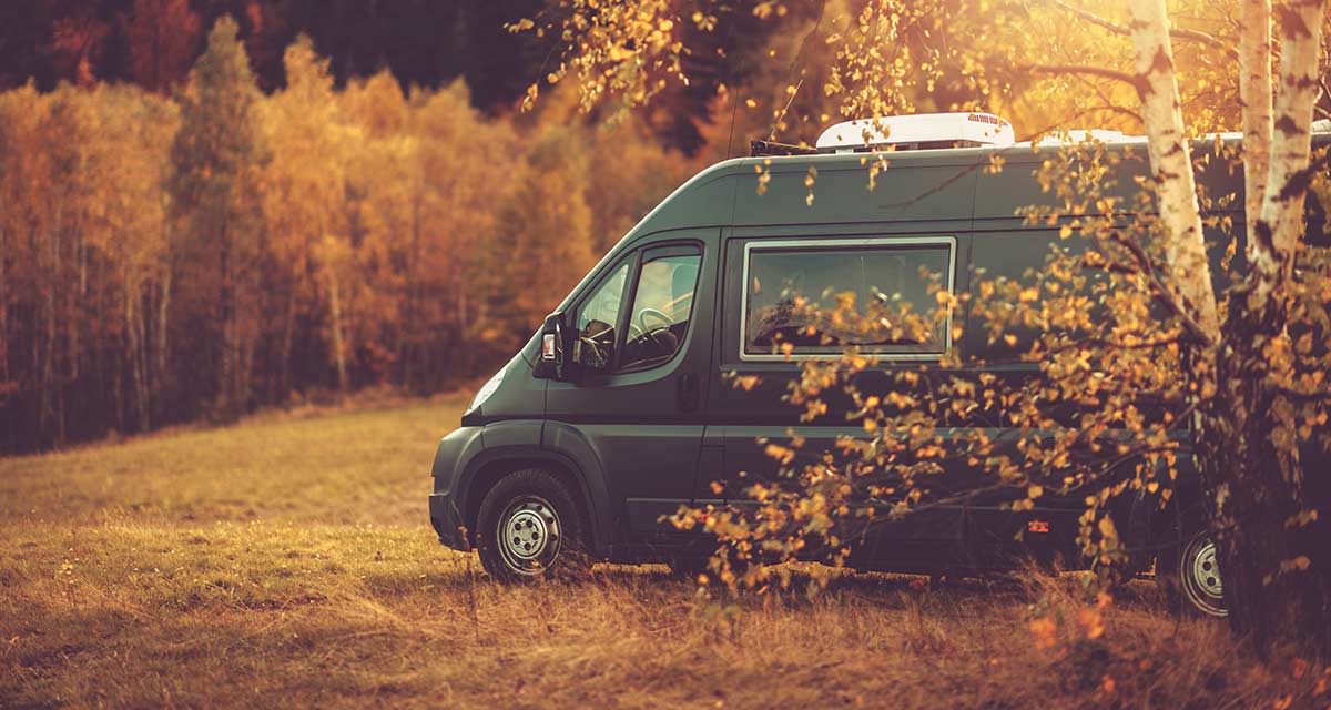 Campervan in the autumn