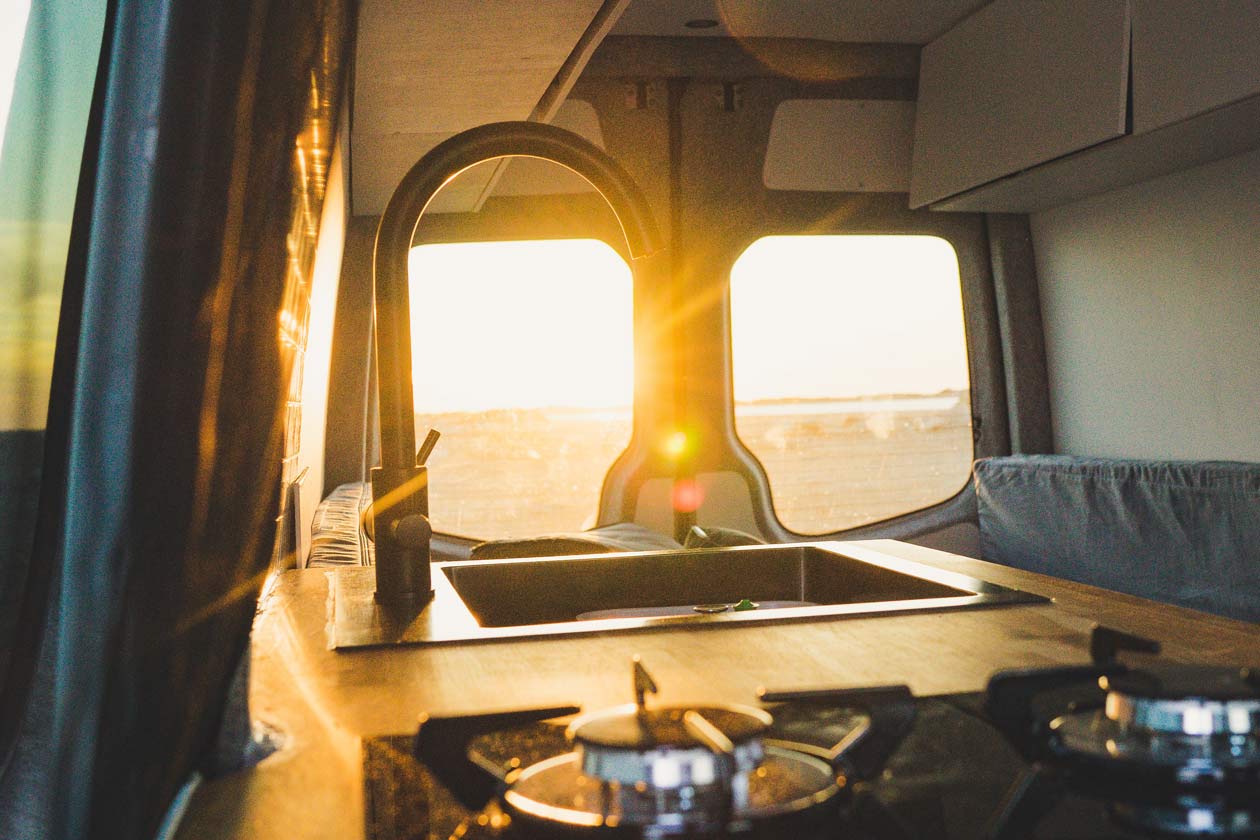 Converted Camper Kitchen