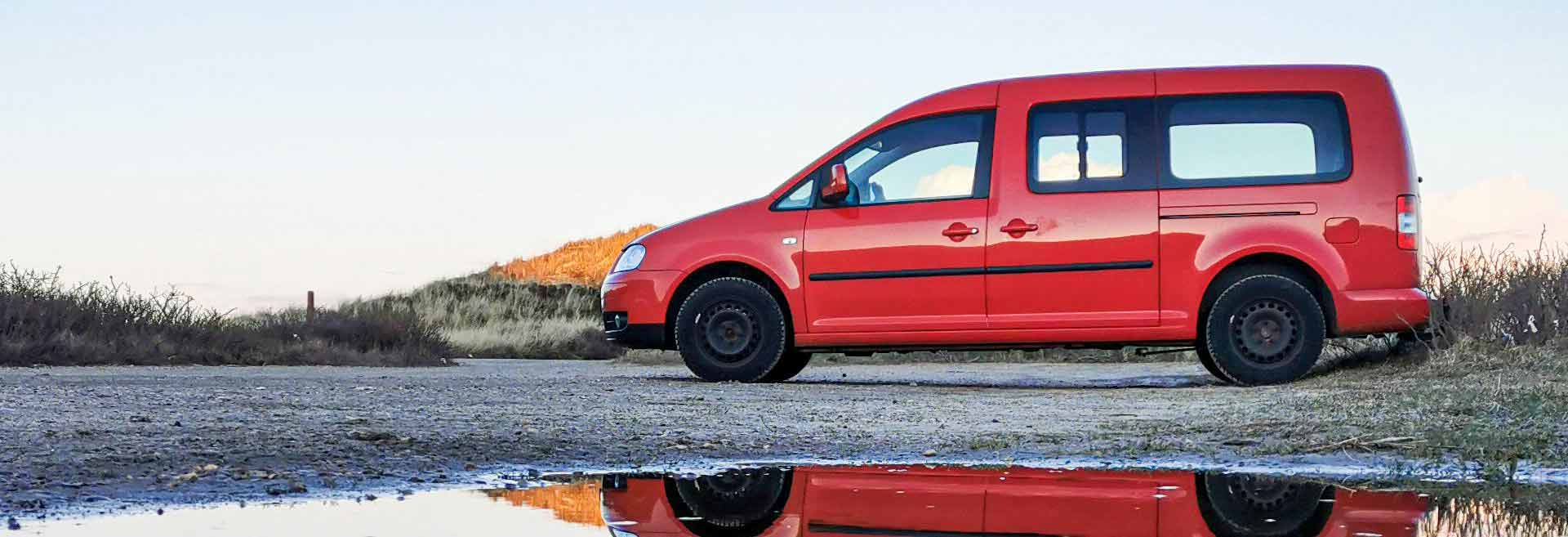 VW-Caddy-Insurance-Header---Just-Kampers-Insurance A Red VW Caddy