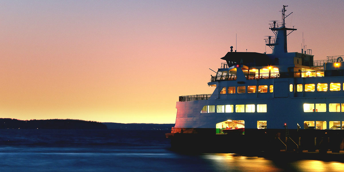Ferry-sailing-at-sunset Ferry sailing at sunset