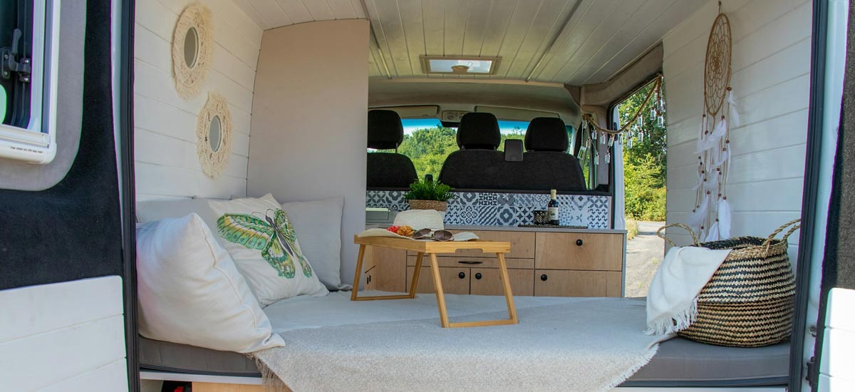 Converted campervan interior