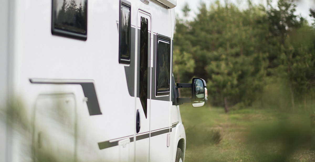 Side view of a motorhome