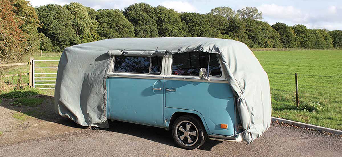 Classic-Camper-vehicle-cover Classic Volkswagen Camper with a Just Kampers Vehicle Cover