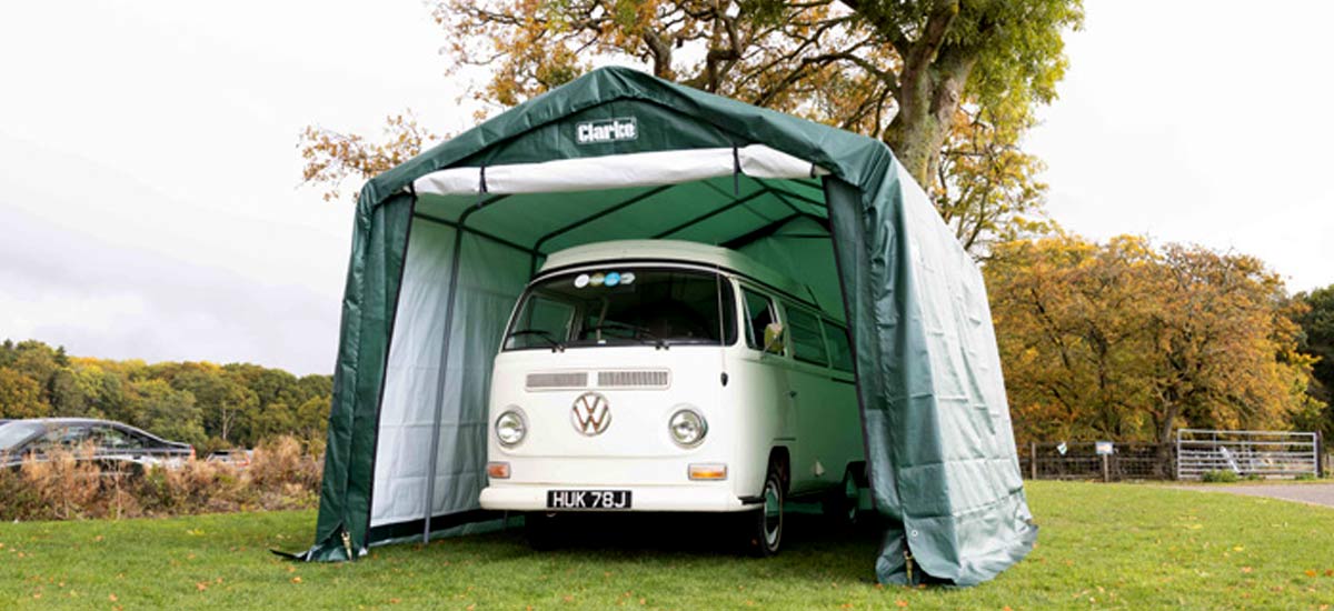 Pop-up-Garage Pop-Up Garage with a VW T2 Bay inside