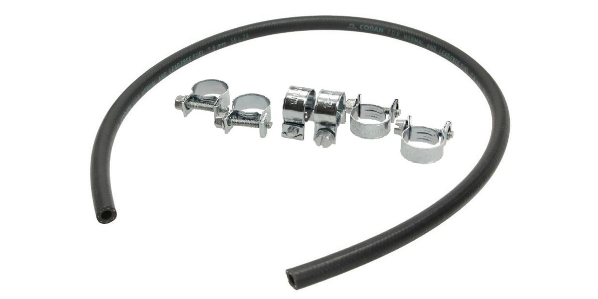 7.6mm Ethanol / Bio safe Fuel Hose ( 1 metre) With 6 Fitting Clips