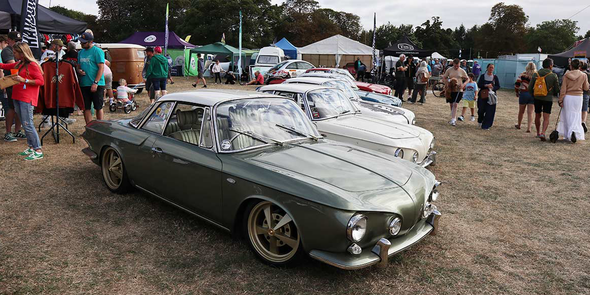 A VW Type 34 'Razor Edge' Karmann Ghia, on display at the Viva Skegvegas VW show