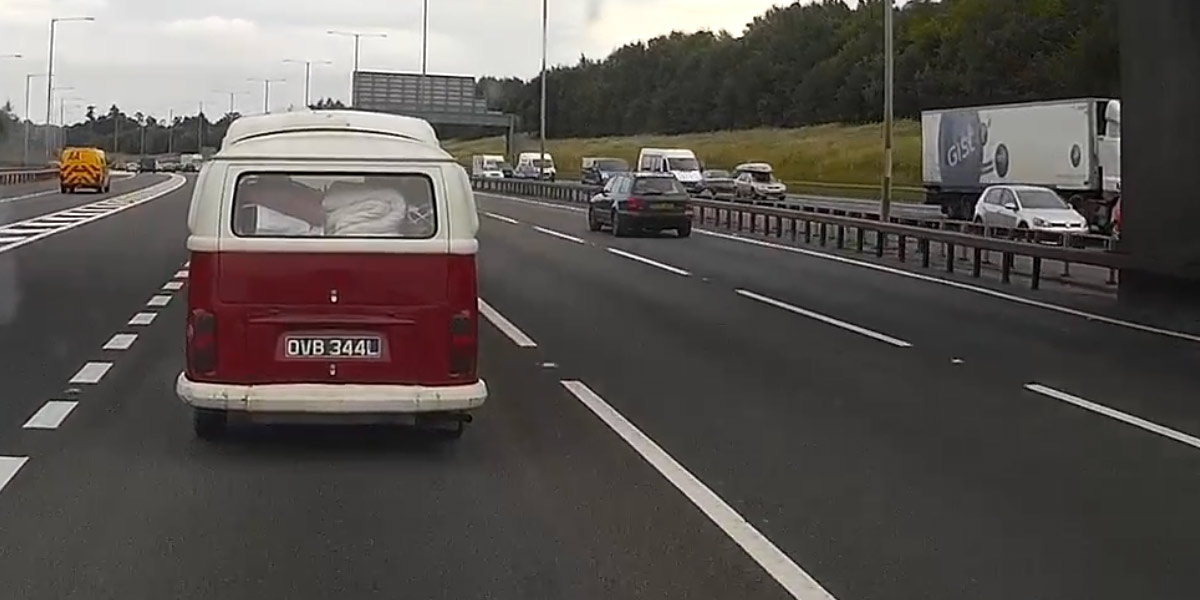 T2 Bay Window Camper Driving Home