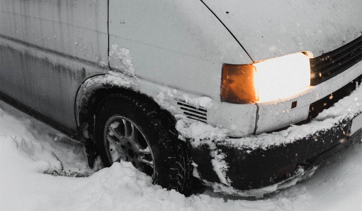 VW Camper in the snow