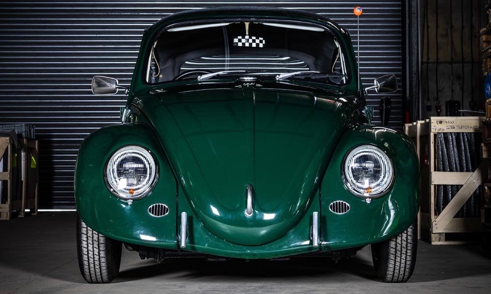 The Team - Jason Sims - 69 Cal Look Beetle - Just Kampers Insurance - Front