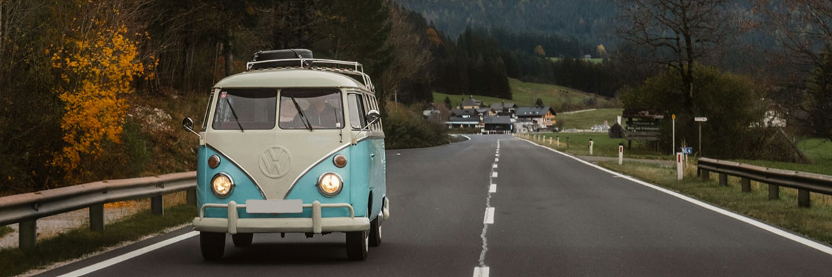 VW Split Screen on the road in Europe