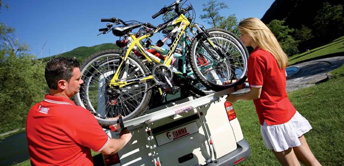 Self built campervan bike rack