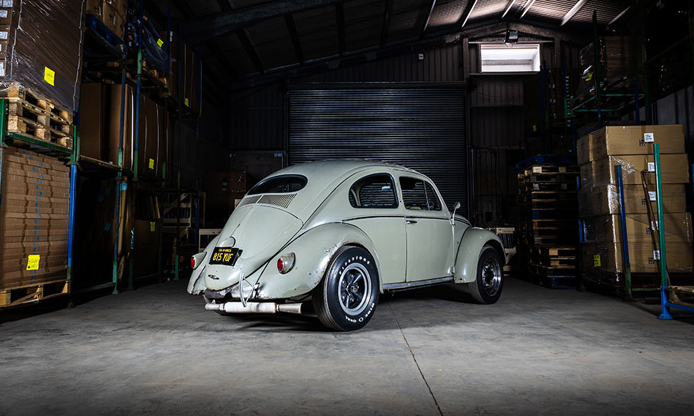 The heavily modified Oval VW Beetle, owned by Chet from our sister company, Just Kampers